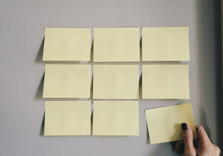 Blank sticky notes ready to help plan BNG